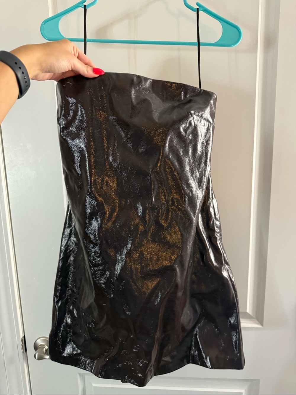 NEW Abercrombie Faux Leather Strapless Dress